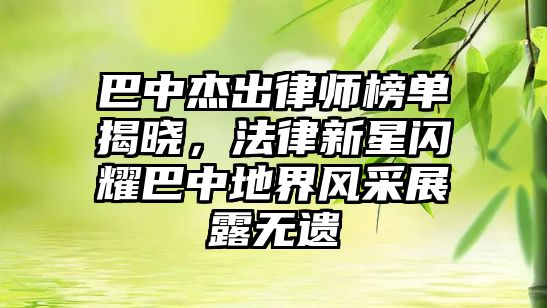巴中杰出律師榜單揭曉，法律新星閃耀巴中地界風(fēng)采展露無(wú)遺