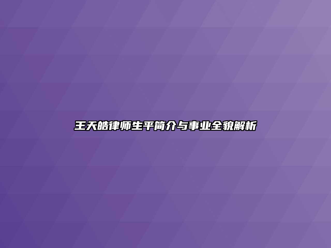 王天皓律師生平簡介與事業全貌解析