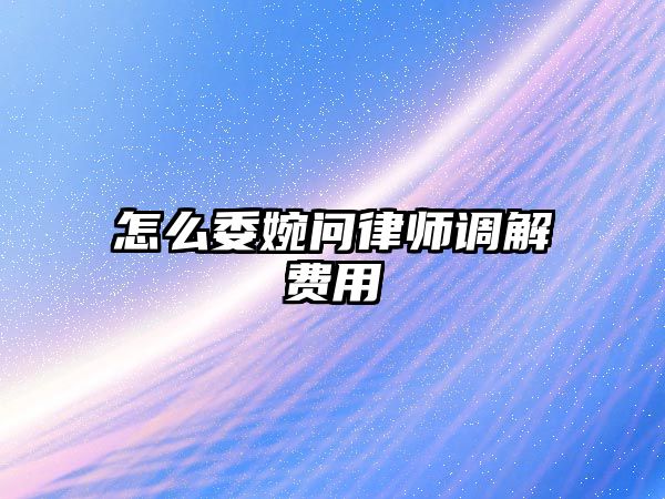 怎么委婉問律師調解費用