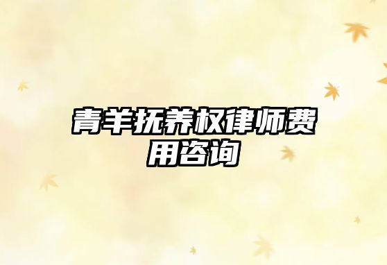 青羊撫養(yǎng)權(quán)律師費(fèi)用咨詢