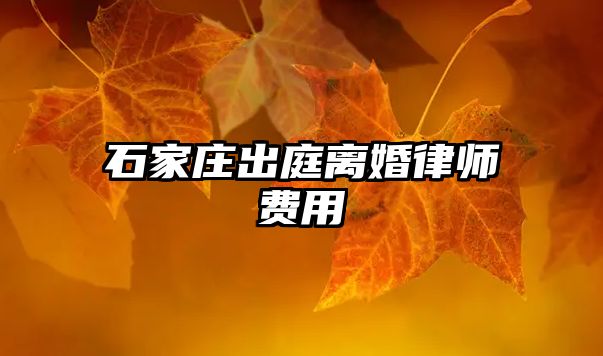 石家莊出庭離婚律師費用