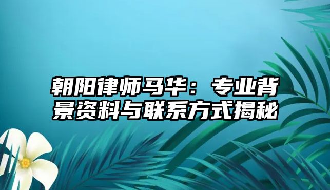 朝陽律師馬華：專業背景資料與聯系方式揭秘