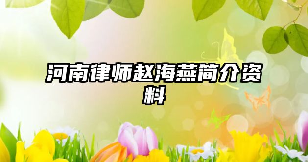 河南律師趙海燕簡(jiǎn)介資料