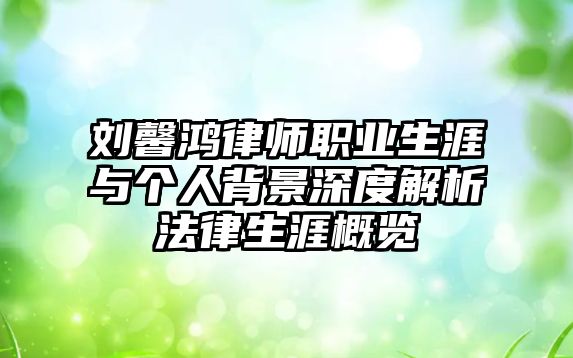 劉馨鴻律師職業生涯與個人背景深度解析法律生涯概覽