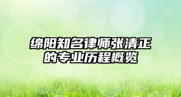 綿陽知名律師張清正的專業歷程概覽