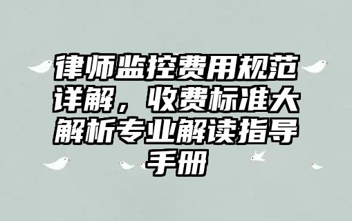 律師監控費用規范詳解，收費標準大解析專業解讀指導手冊