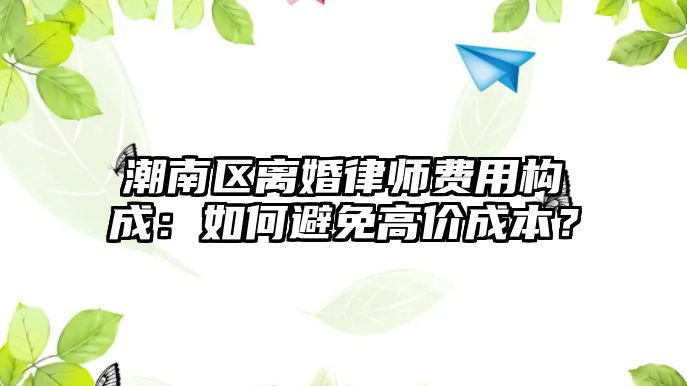 潮南區離婚律師費用構成：如何避免高價成本？