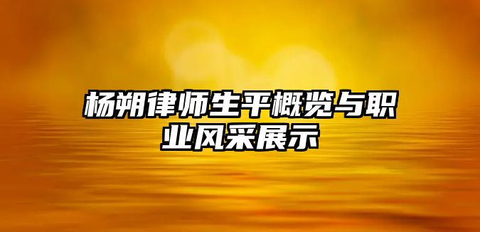 楊朔律師生平概覽與職業風采展示