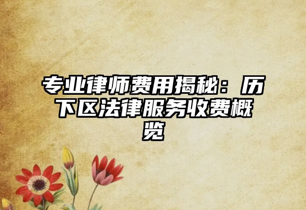 專(zhuān)業(yè)律師費(fèi)用揭秘：歷下區(qū)法律服務(wù)收費(fèi)概覽