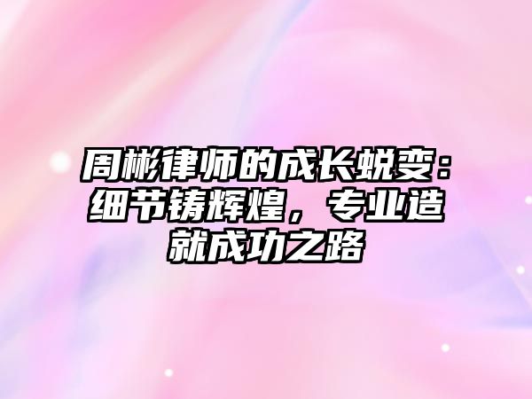 周彬律師的成長蛻變：細(xì)節(jié)鑄輝煌，專業(yè)造就成功之路