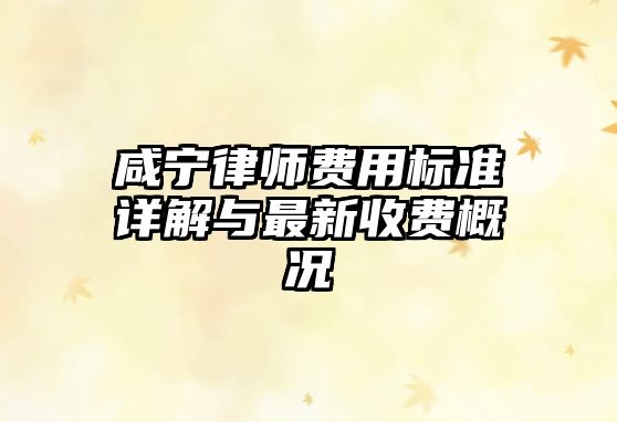 咸寧律師費用標(biāo)準(zhǔn)詳解與最新收費概況