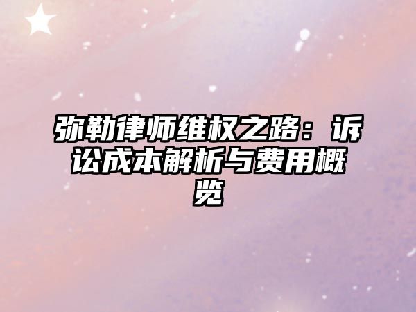 彌勒律師維權之路：訴訟成本解析與費用概覽