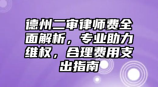 德州二審律師費全面解析，專業助力維權，合理費用支出指南