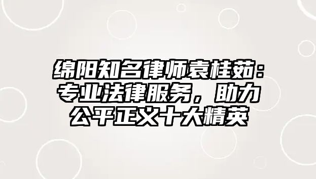 綿陽知名律師袁桂茹：專業法律服務，助力公平正義十大精英