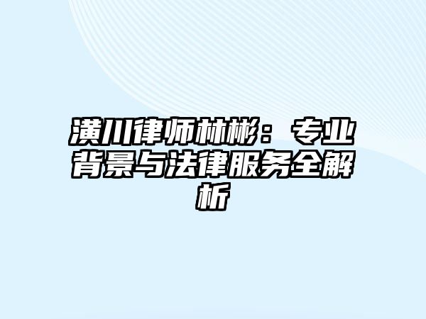 潢川律師林彬：專業背景與法律服務全解析