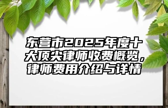 東營市2025年度十大頂尖律師收費概覽，律師費用介紹與詳情