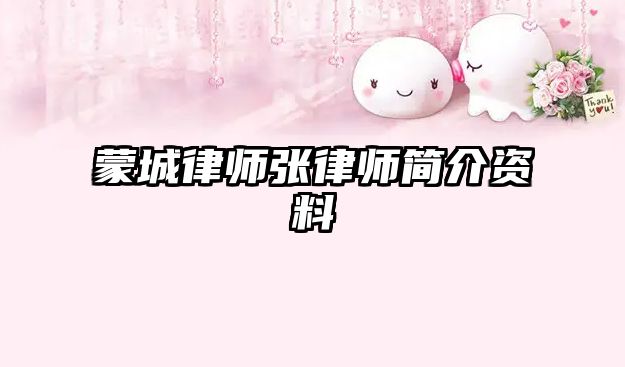 蒙城律師張律師簡(jiǎn)介資料