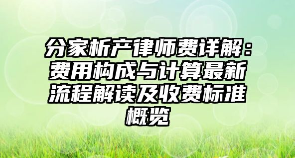 分家析產律師費詳解：費用構成與計算最新流程解讀及收費標準概覽