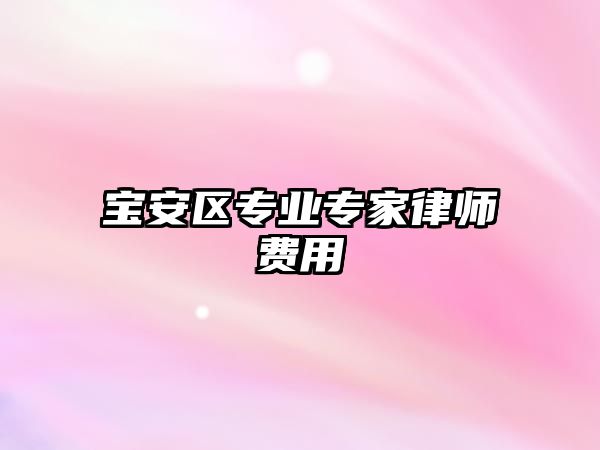 寶安區專業專家律師費用