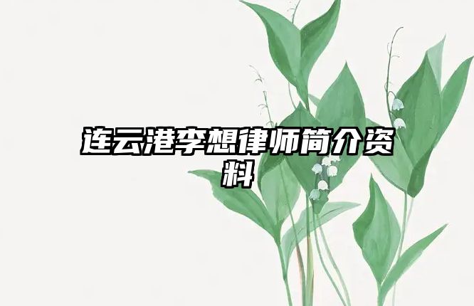 連云港李想律師簡介資料