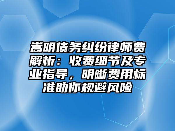 嵩明債務糾紛律師費解析：收費細節及專業指導，明晰費用標準助你規避風險