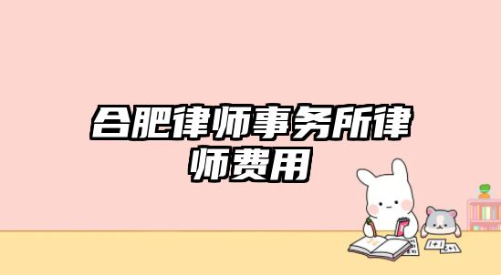合肥律師事務所律師費用
