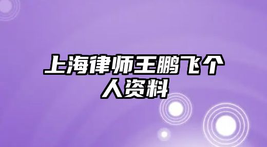上海律師王鵬飛個人資料