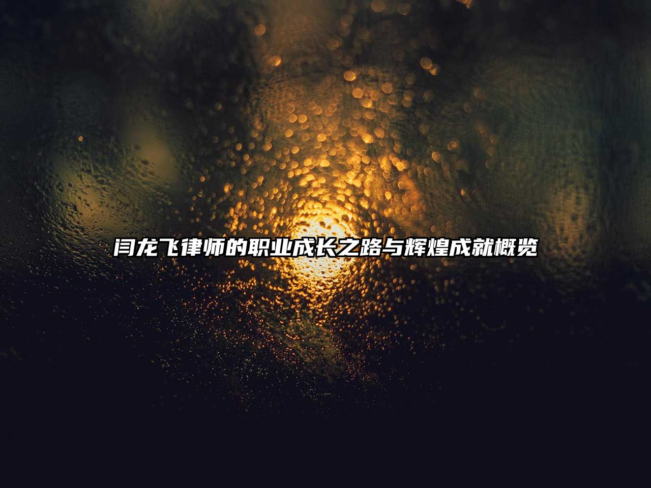 閆龍飛律師的職業(yè)成長之路與輝煌成就概覽