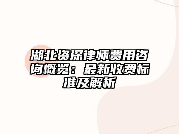 湖北資深律師費用咨詢概覽：最新收費標準及解析