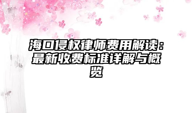 海口侵權律師費用解讀：最新收費標準詳解與概覽