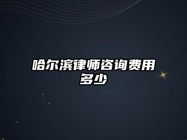 哈爾濱律師咨詢費用多少