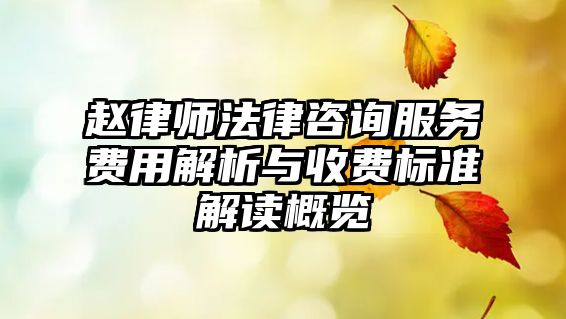 趙律師法律咨詢服務費用解析與收費標準解讀概覽