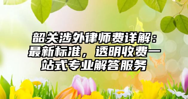 韶關涉外律師費詳解：最新標準，透明收費一站式專業解答服務