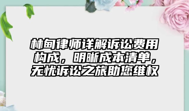 林甸律師詳解訴訟費用構成，明晰成本清單，無憂訴訟之旅助您維權