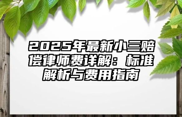 2025年最新小三賠償律師費(fèi)詳解：標(biāo)準(zhǔn)解析與費(fèi)用指南