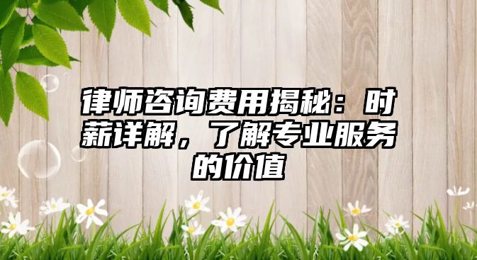 律師咨詢費用揭秘：時薪詳解，了解專業服務的價值